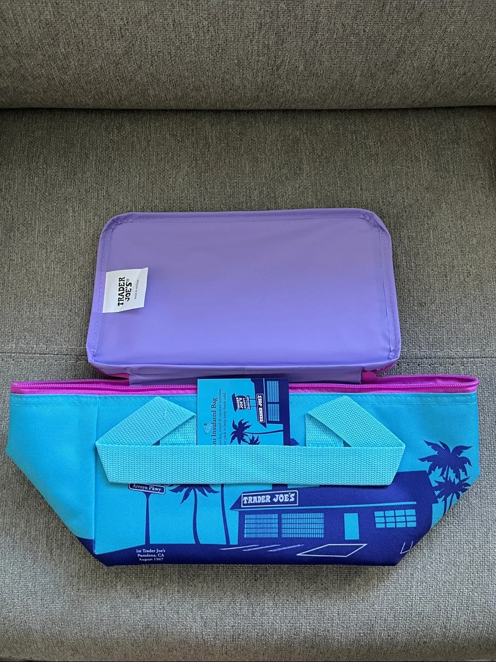 Blue & Purple Insulated Satchel Tote